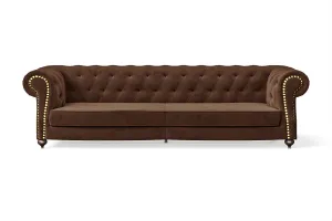 Bitonto 4 Seater Sofa Coffee Brown Velvet