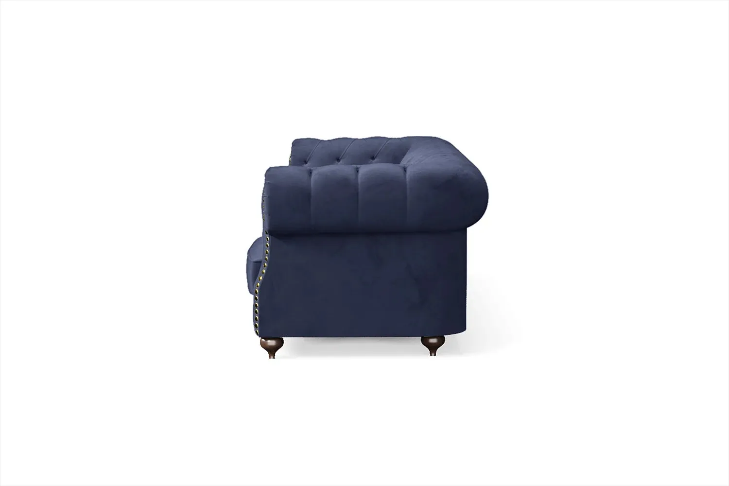 Bitonto 4 Seater Sofa Dark Blue Velvet