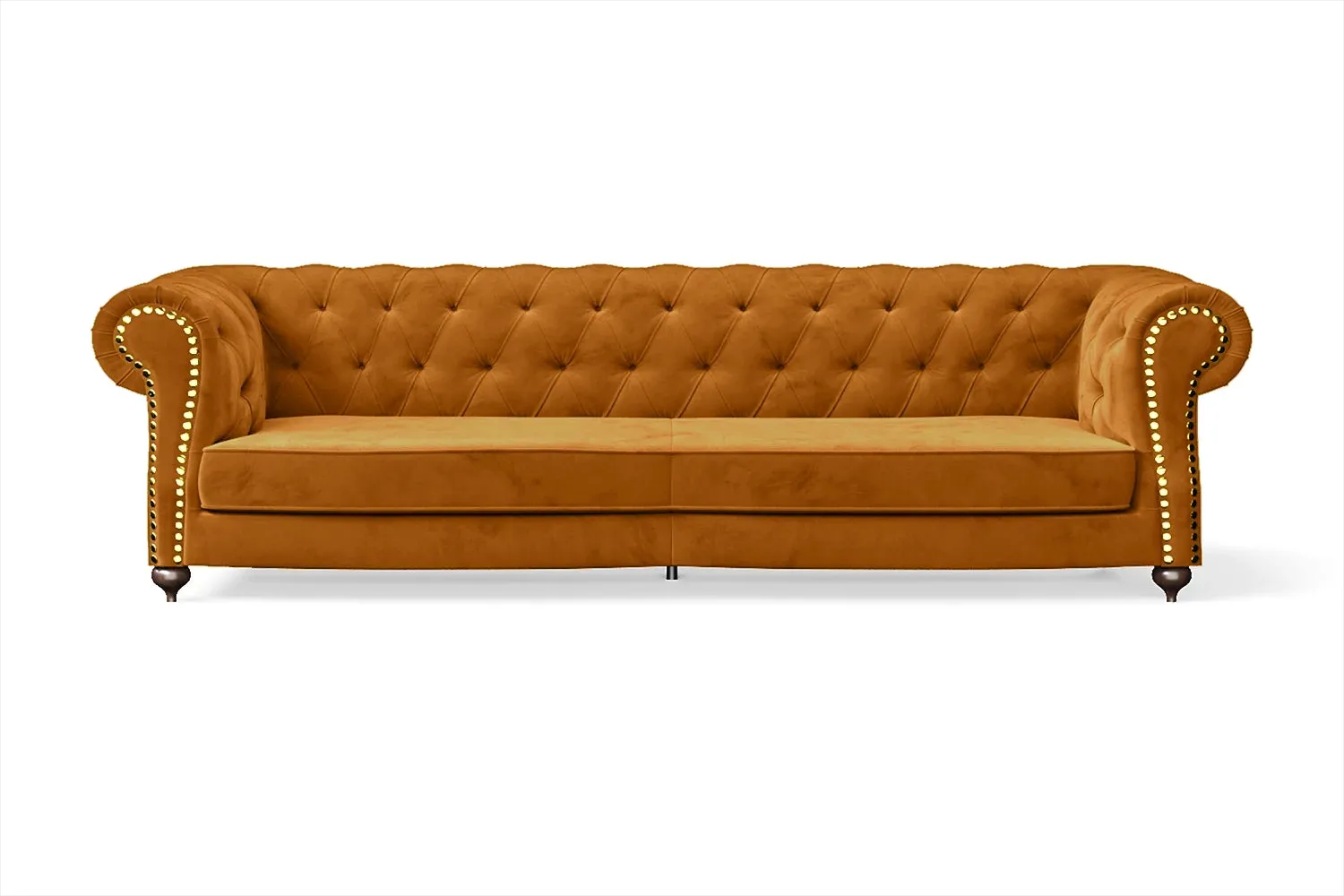 Bitonto 4 Seater Sofa Gold Velvet