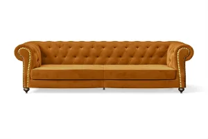 Bitonto 4 Seater Sofa Gold Velvet