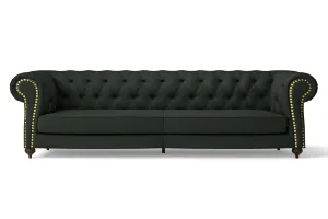 Bitonto 4 Seater Sofa Green Leather