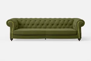 Bitonto 4 Seater Sofa Olive Linen Fabric