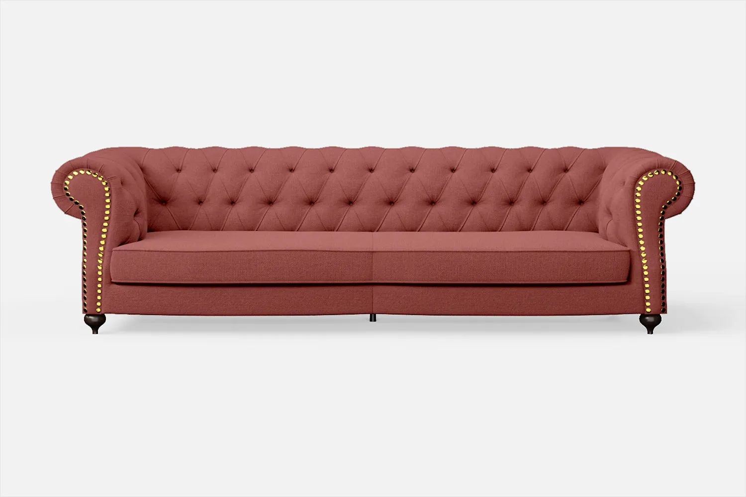 Bitonto 4 Seater Sofa Rose Pink Linen Fabric