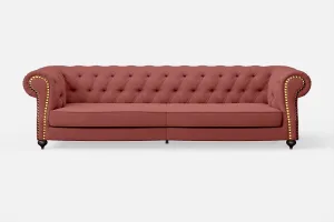 Bitonto 4 Seater Sofa Rose Pink Linen Fabric