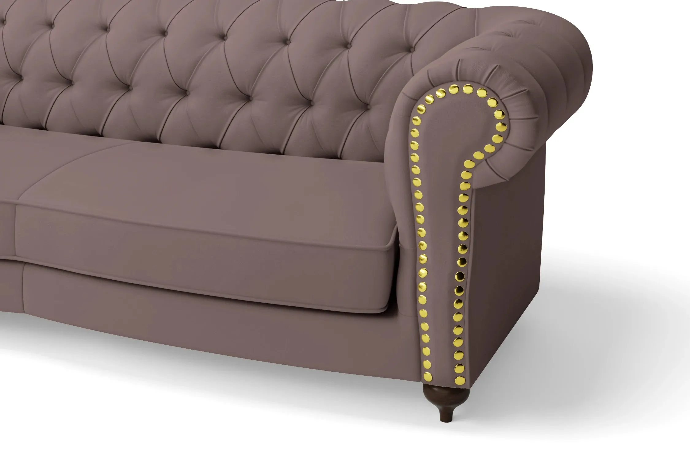 Bitonto 4 Seater Sofa Rose Taupe Leather
