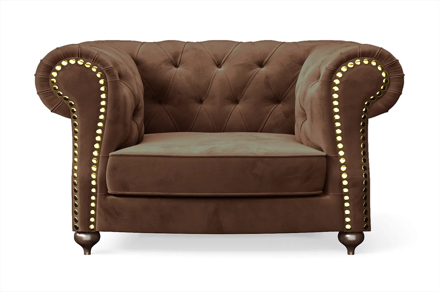 Bitonto Armchair Coffee Brown Velvet