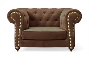 Bitonto Armchair Coffee Brown Velvet