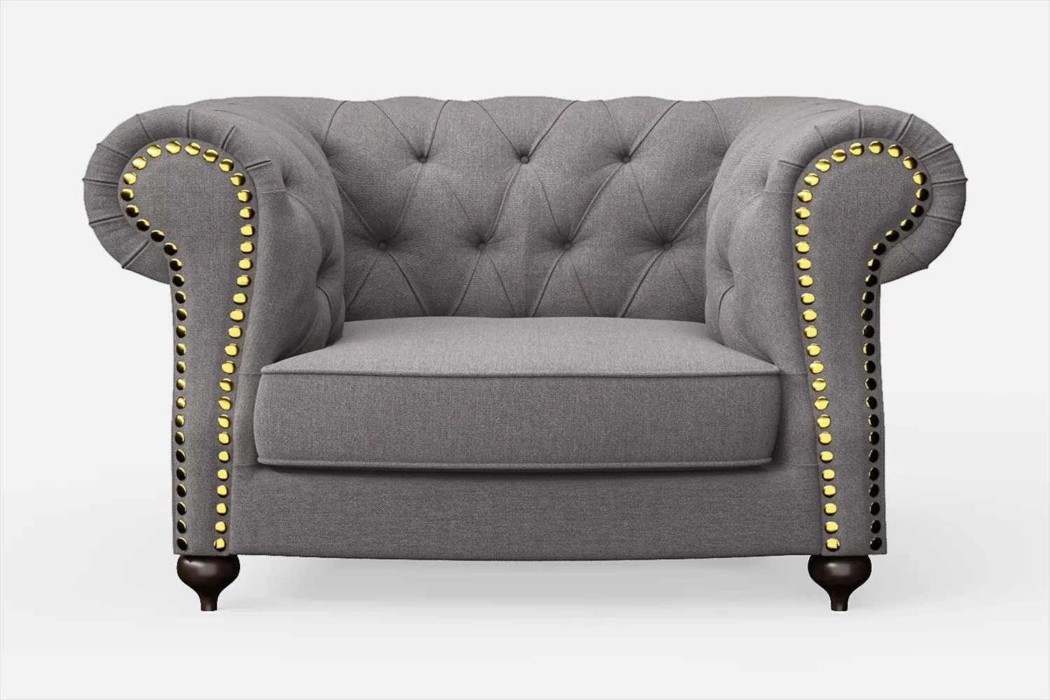 Bitonto Armchair Grey Linen Fabric