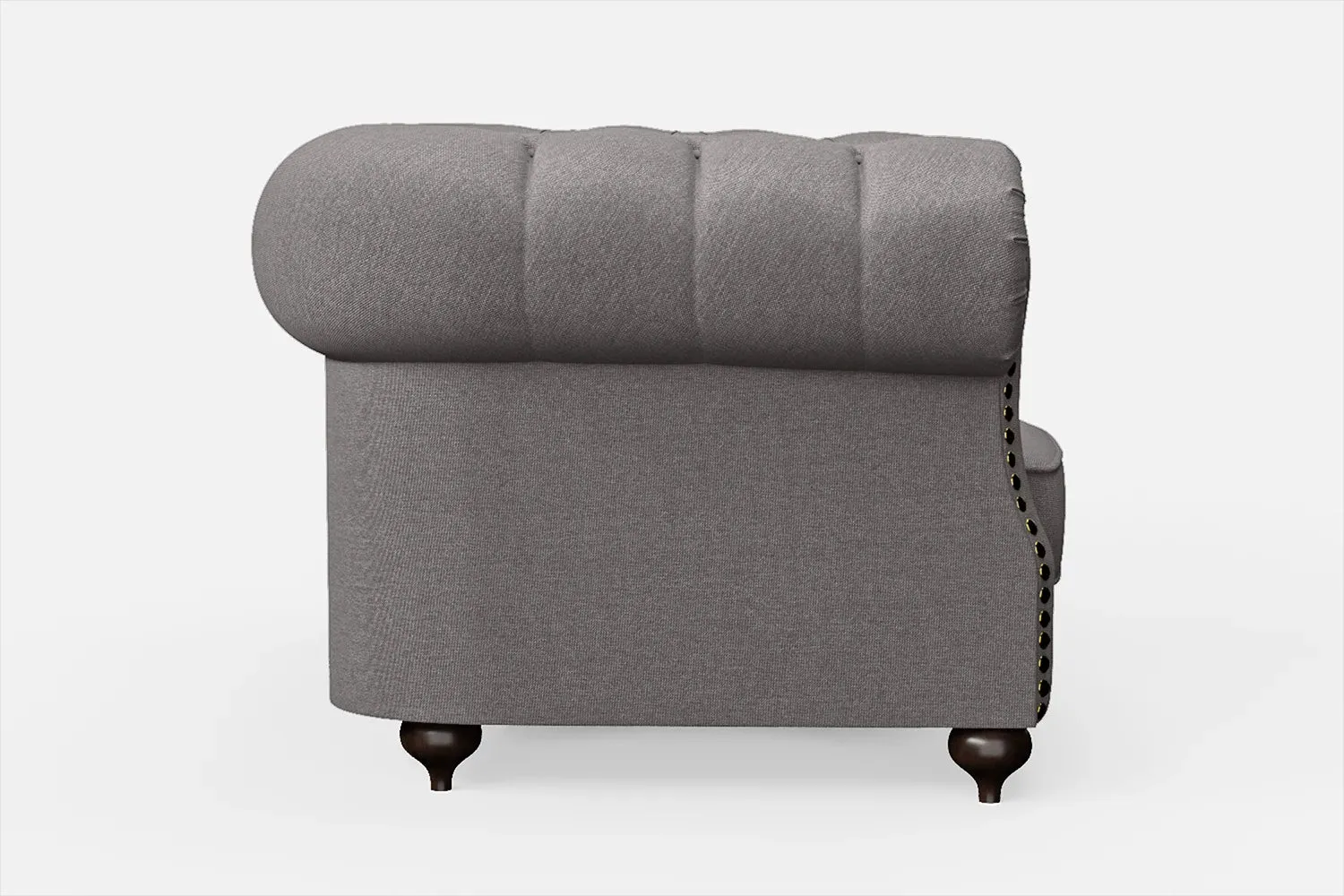 Bitonto Armchair Grey Linen Fabric