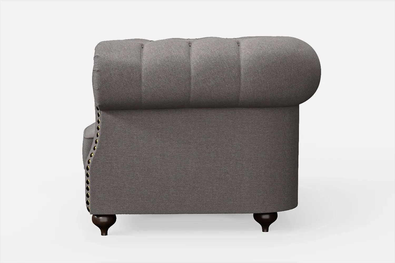 Bitonto Armchair Grey Linen Fabric