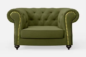 Bitonto Armchair Olive Linen Fabric