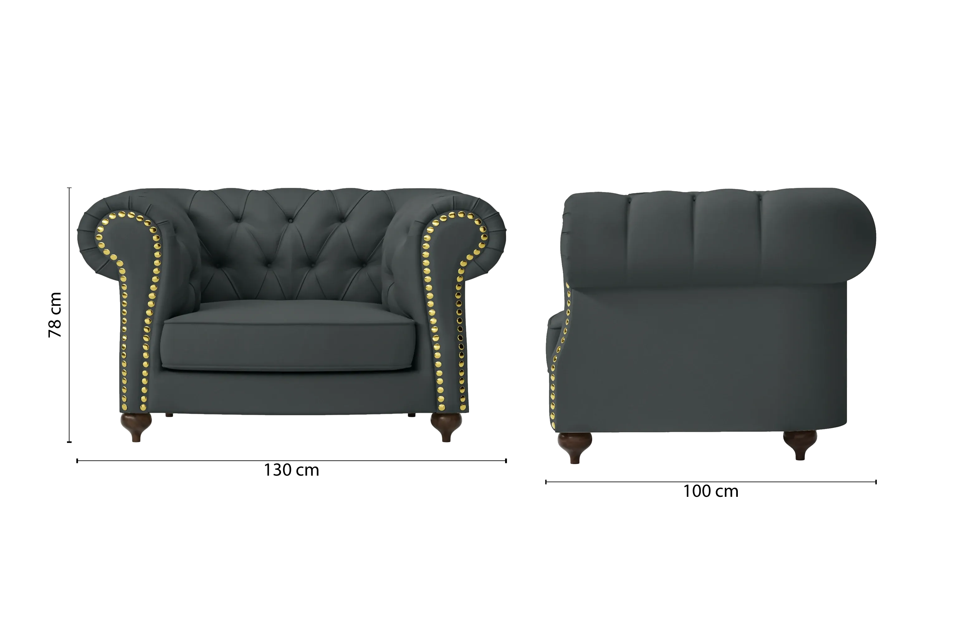 Bitonto Armchair Slate Leather