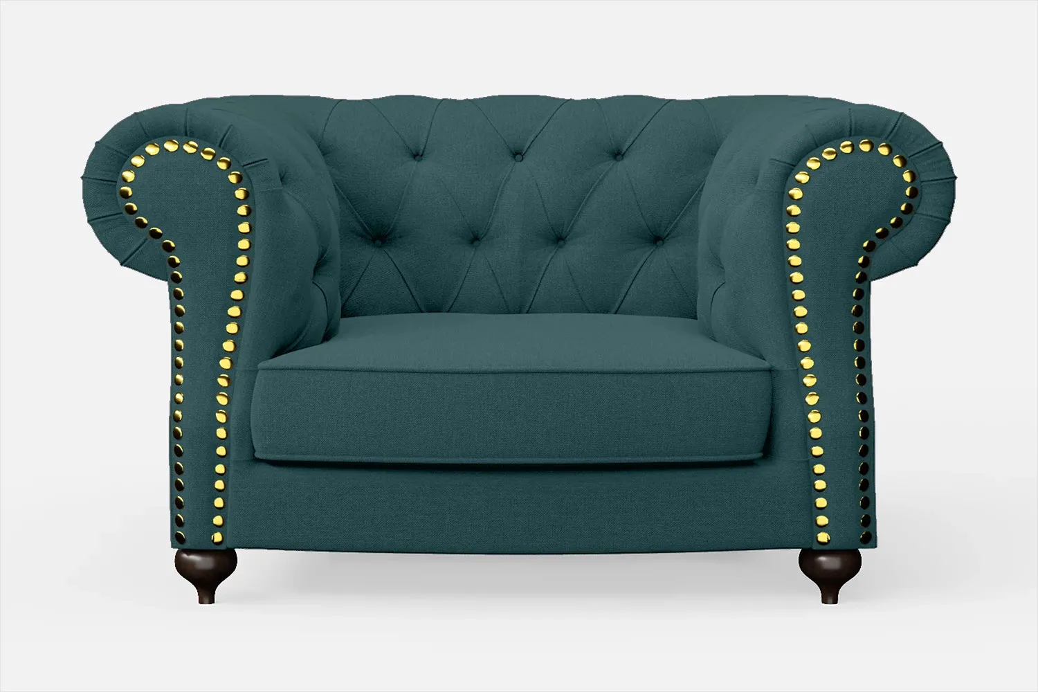 Bitonto Armchair Teal Linen Fabric