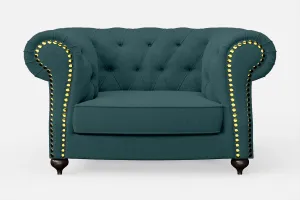 Bitonto Armchair Teal Linen Fabric