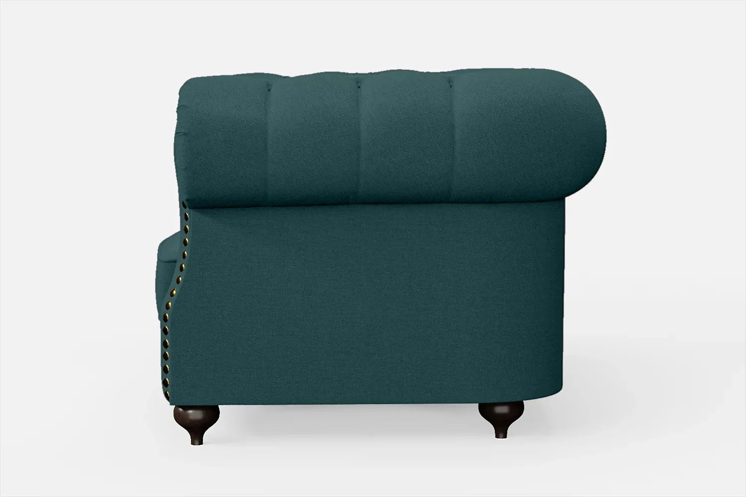 Bitonto Armchair Teal Linen Fabric