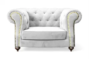 Bitonto Armchair White Velvet