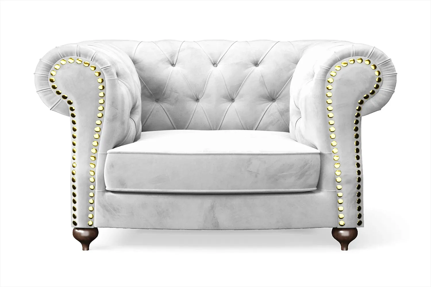 Bitonto Armchair White Velvet