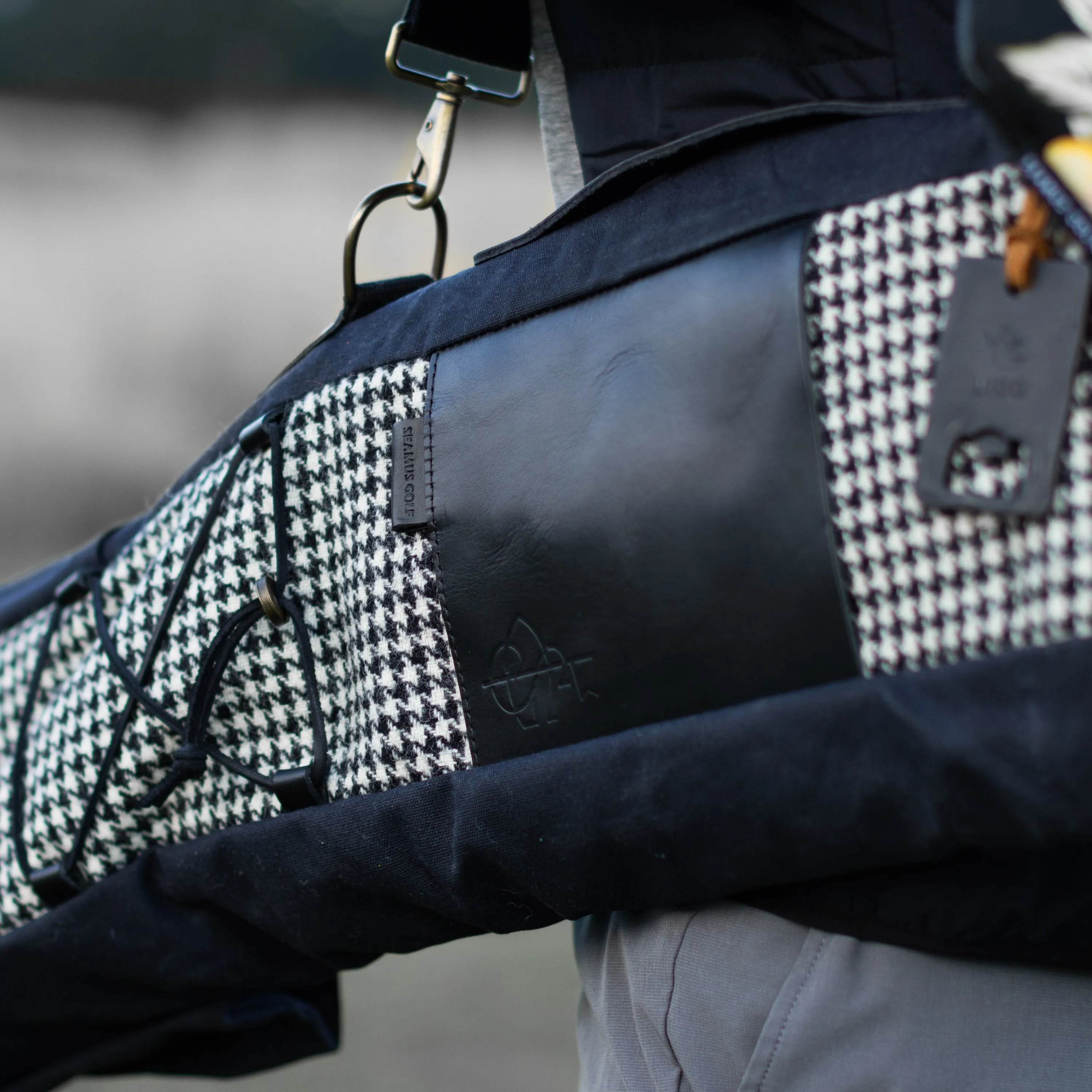 Black and White Houndstooth Sunday Bag