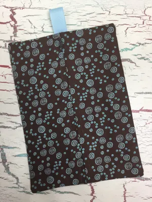 Blue Circles on Brown Diaper/Wipee Case