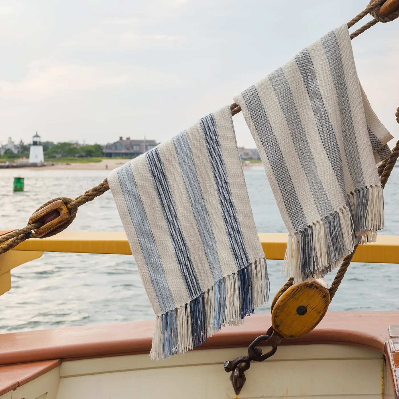 Buoy Blue Handwoven Alpaca Throw