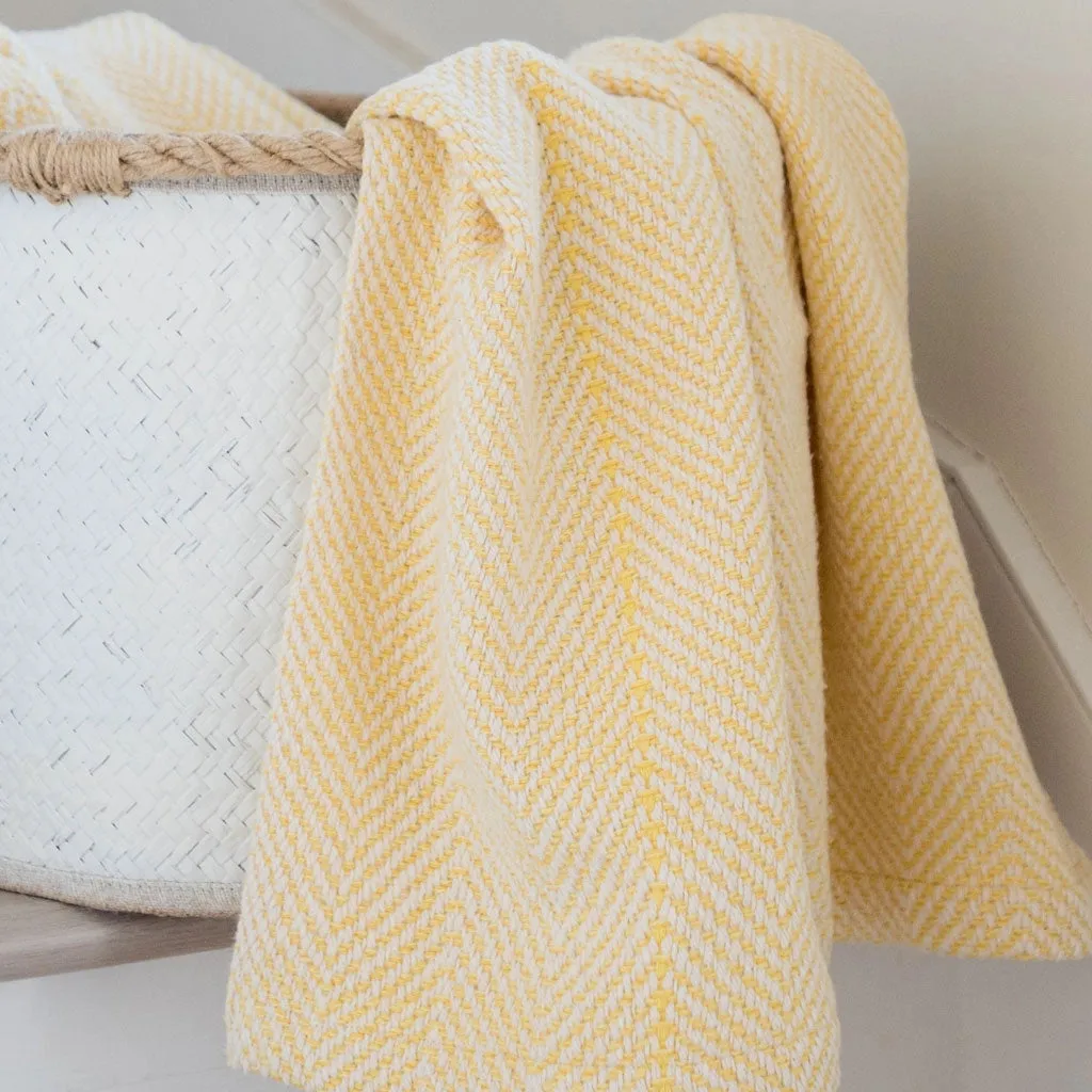 Butter Yellow Handwoven Cotton Baby Blanket