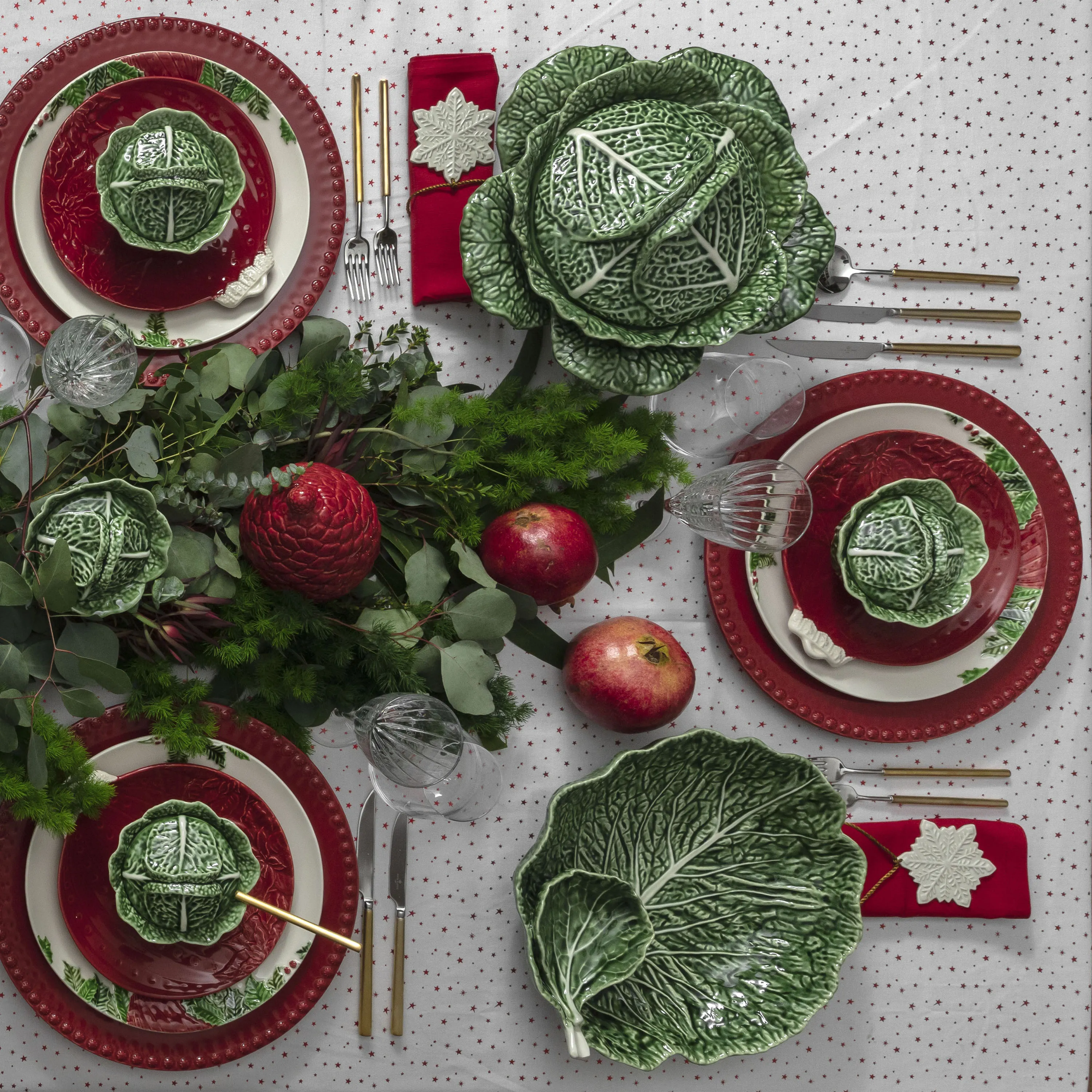 Cabbage Leaf Bowl/Platter with Bowl