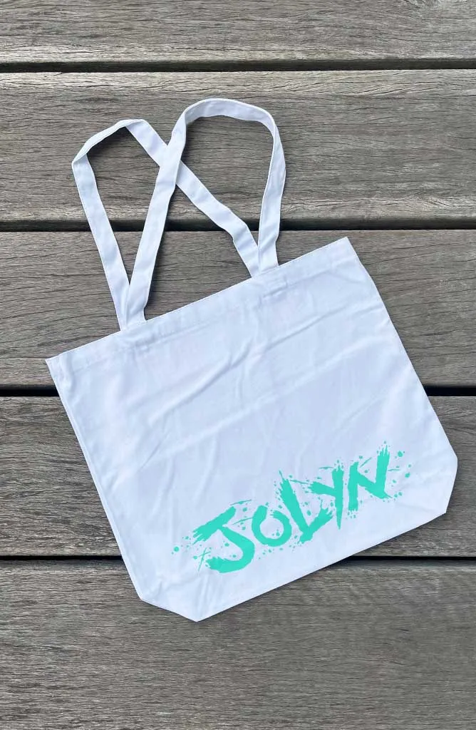 Canvas Tote Bag - Mint Graffiti