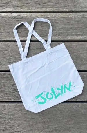 Canvas Tote Bag - Mint Graffiti