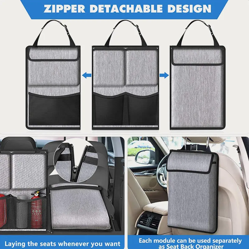 Car Organizer For Seat Back Zipper Detachable Design Oxford Storage Bag