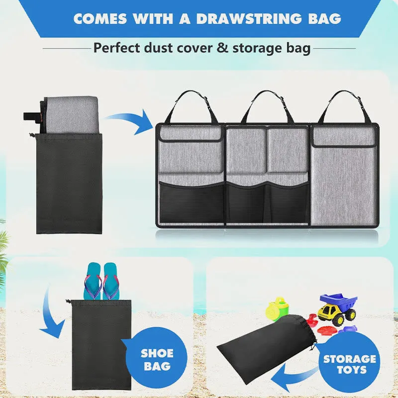 Car Organizer For Seat Back Zipper Detachable Design Oxford Storage Bag