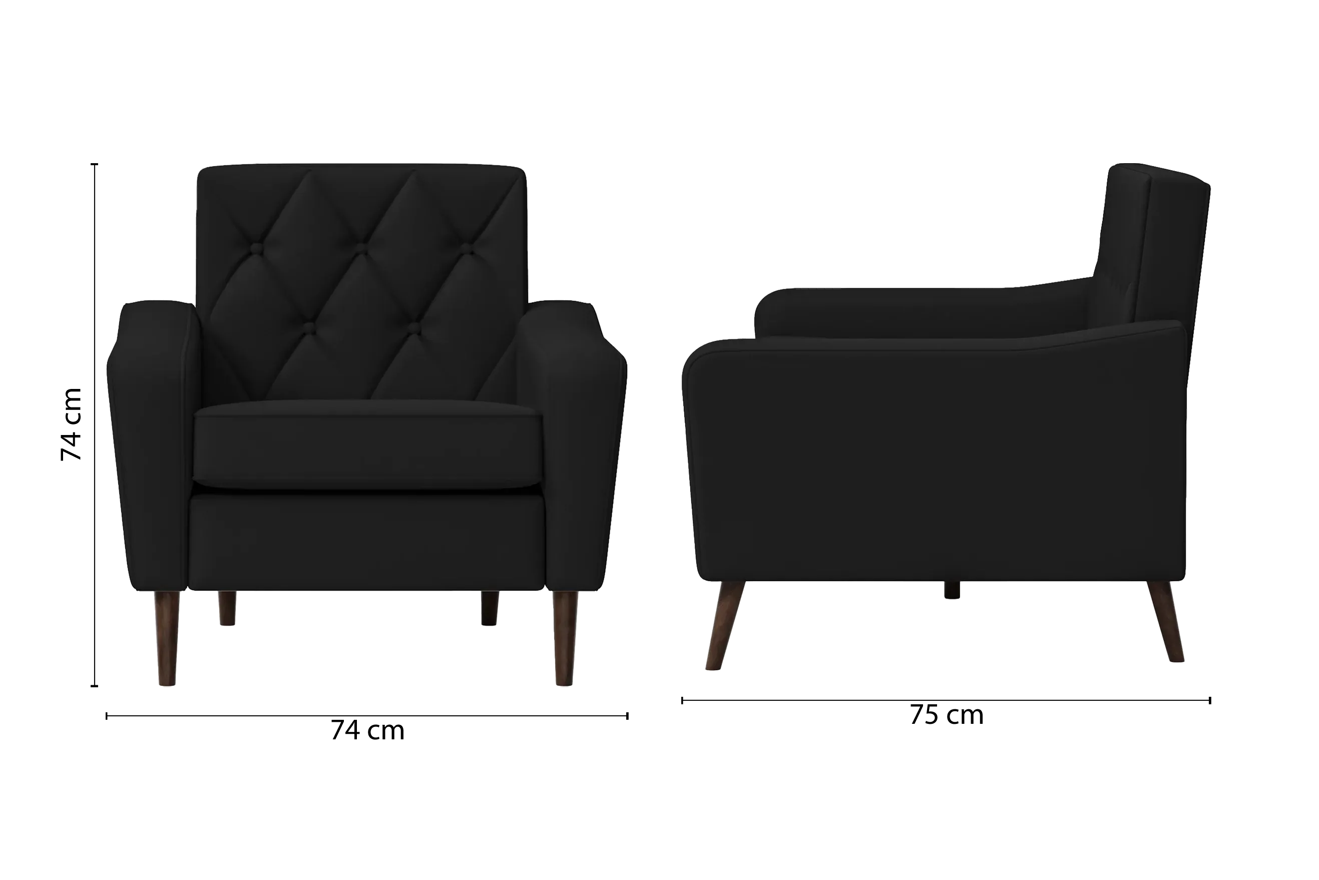 Carpi Armchair Black Leather