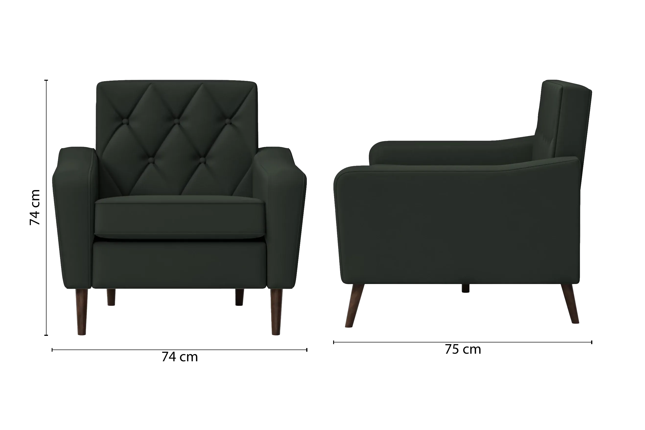 Carpi Armchair Green Leather