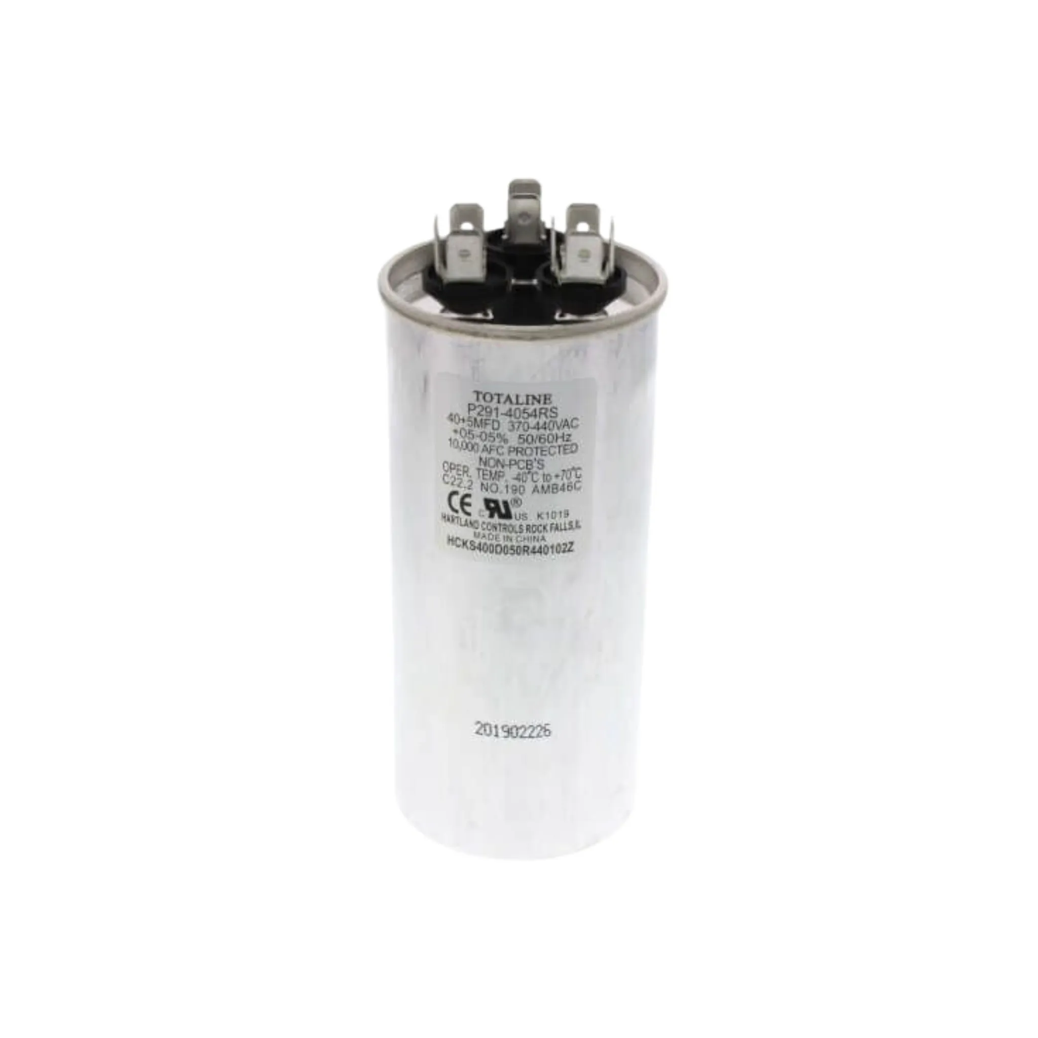 Carrier P291-4054RS 440 VAC 40/5 MFD Round Dual Run Capacitor