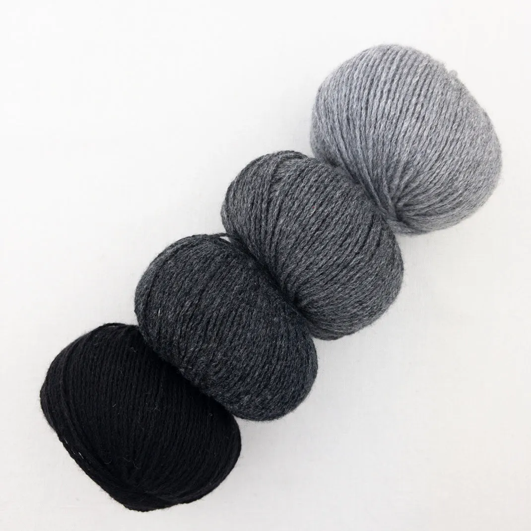 Cashmere Striped Shawlette Knitting Kit | Lang Yarns Cashmere Premium & Knitting Pattern (#394)