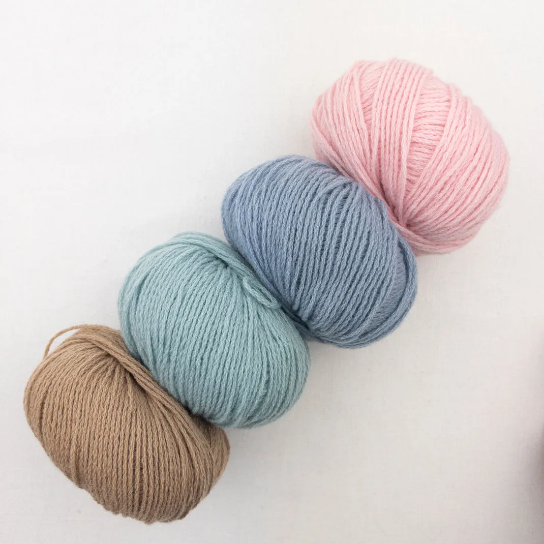 Cashmere Striped Shawlette Knitting Kit | Lang Yarns Cashmere Premium & Knitting Pattern (#394)