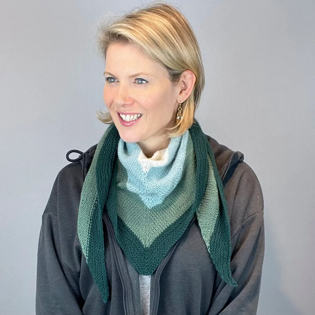 Cashmere Striped Shawlette Knitting Kit | Lang Yarns Cashmere Premium & Knitting Pattern (#394)