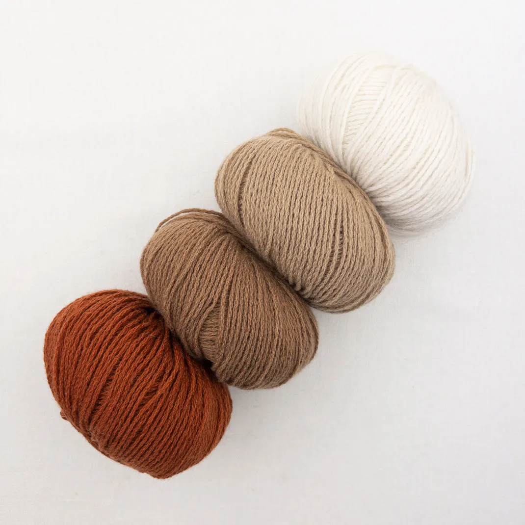 Cashmere Striped Shawlette Knitting Kit | Lang Yarns Cashmere Premium & Knitting Pattern (#394)