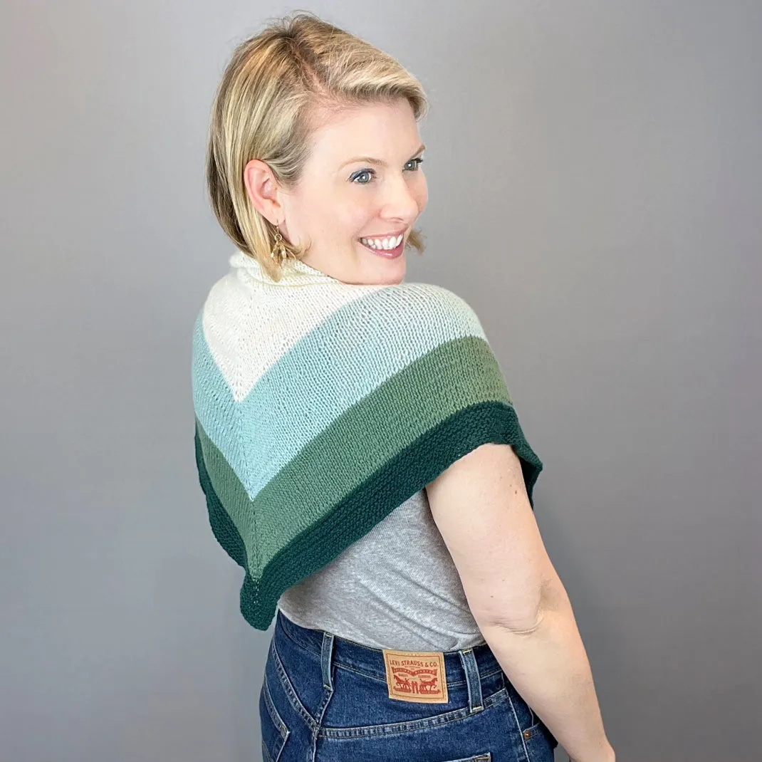 Cashmere Striped Shawlette Knitting Kit | Lang Yarns Cashmere Premium & Knitting Pattern (#394)