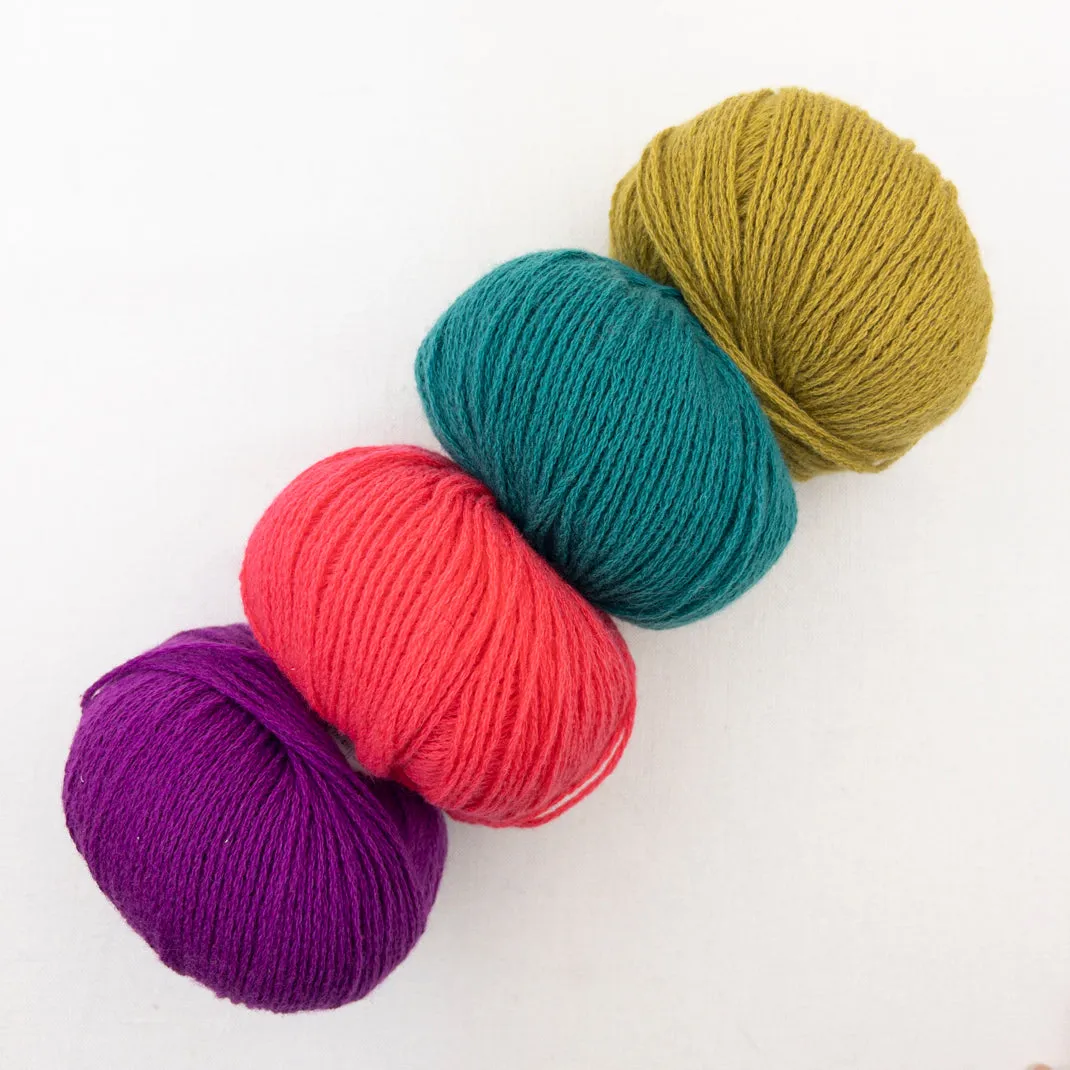 Cashmere Striped Shawlette Knitting Kit | Lang Yarns Cashmere Premium & Knitting Pattern (#394)