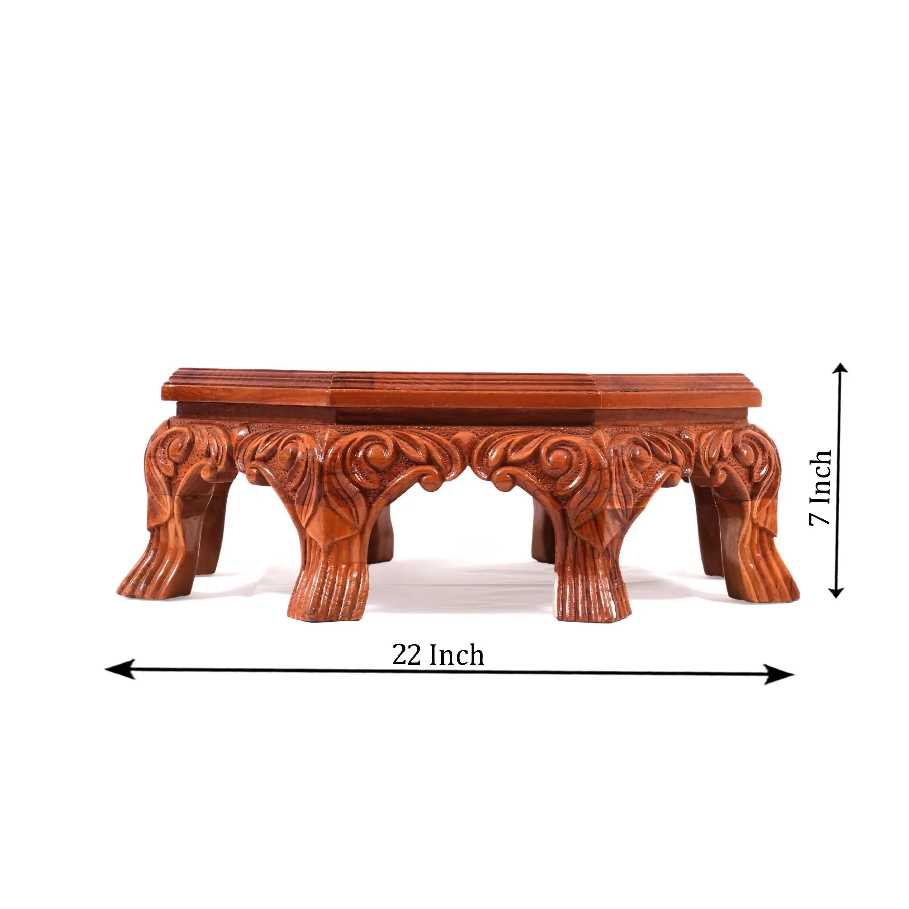 Chatvaari Traditional Teak Wood Octagonal Bajot