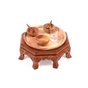 Chatvaari Traditional Teak Wood Octagonal Bajot
