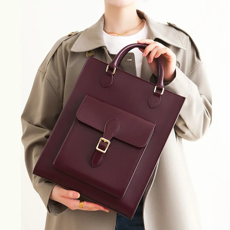 Chic Womens Genuine Leather Shoulder Bags Black Leather Tote