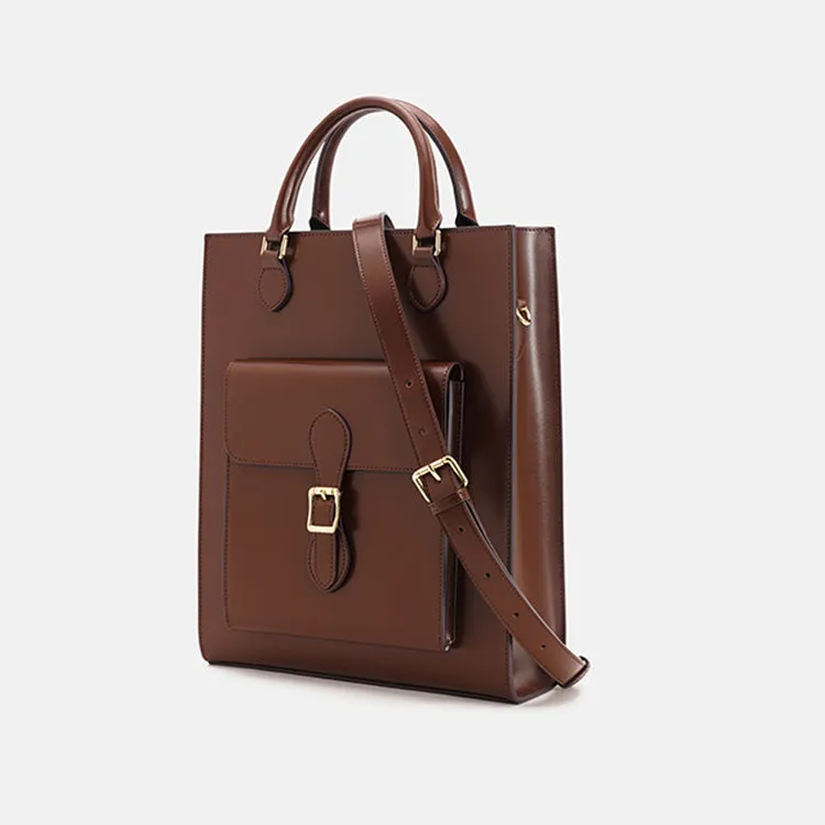 Chic Womens Genuine Leather Shoulder Bags Black Leather Tote