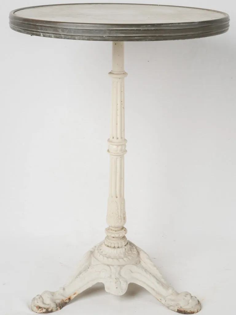 Classic Antique French Bistro Table w/ Marble Top & Cast Iron Base