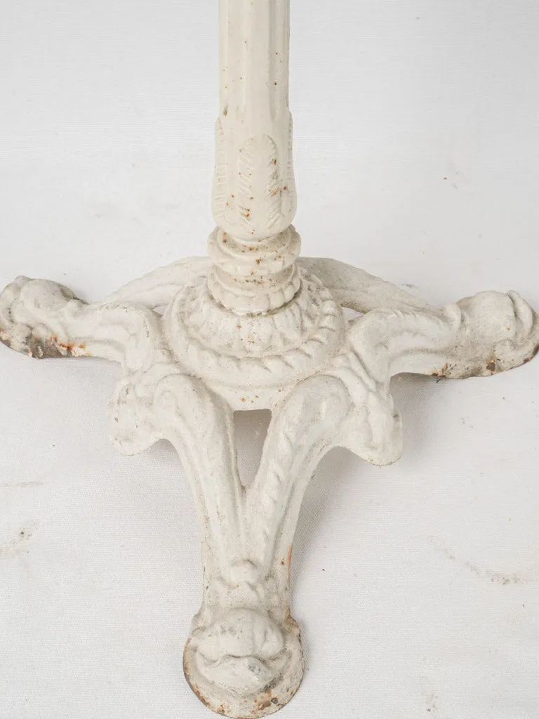 Classic Antique French Bistro Table w/ Marble Top & Cast Iron Base