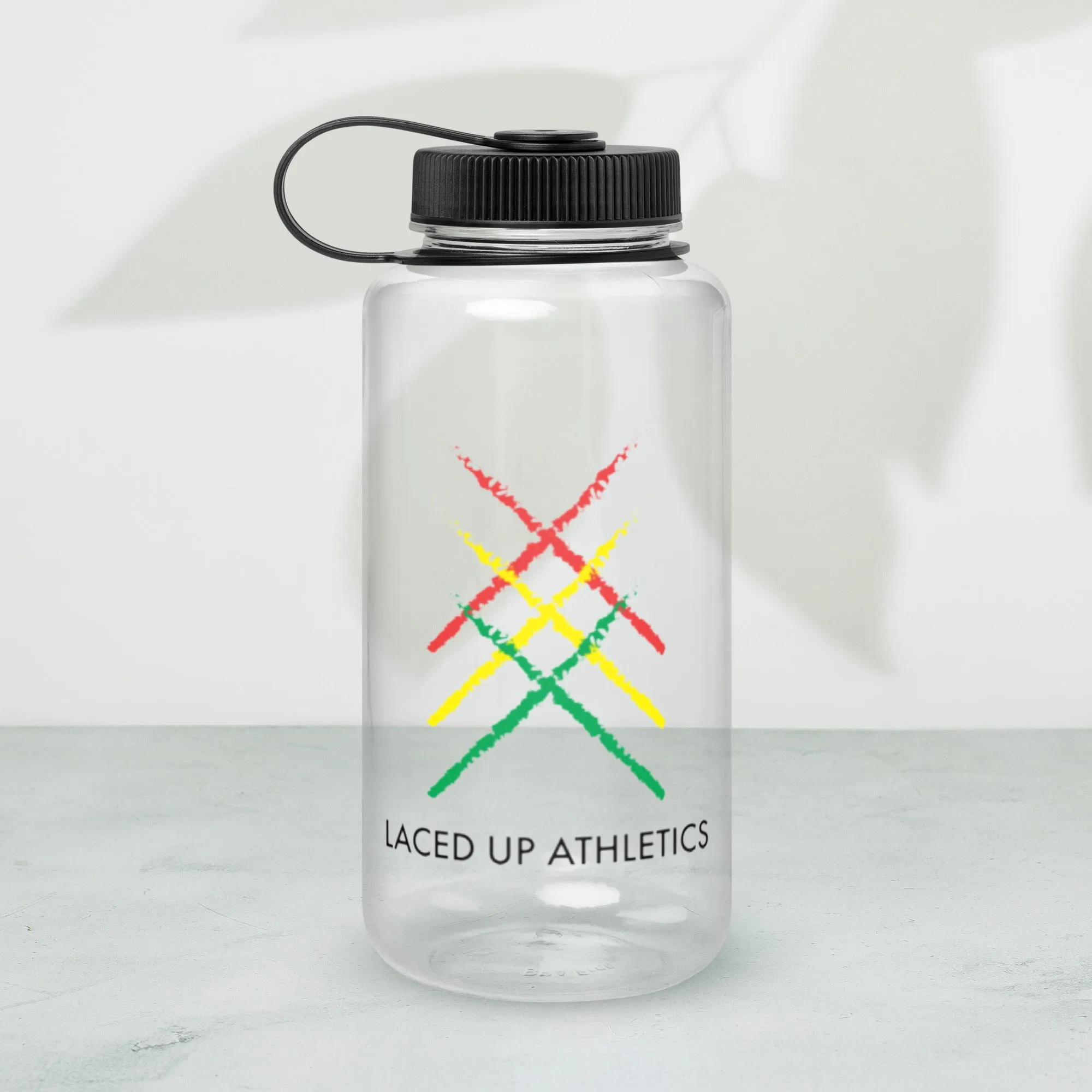 Classic Laced Up Athletics Wide mouth plastic water bottle