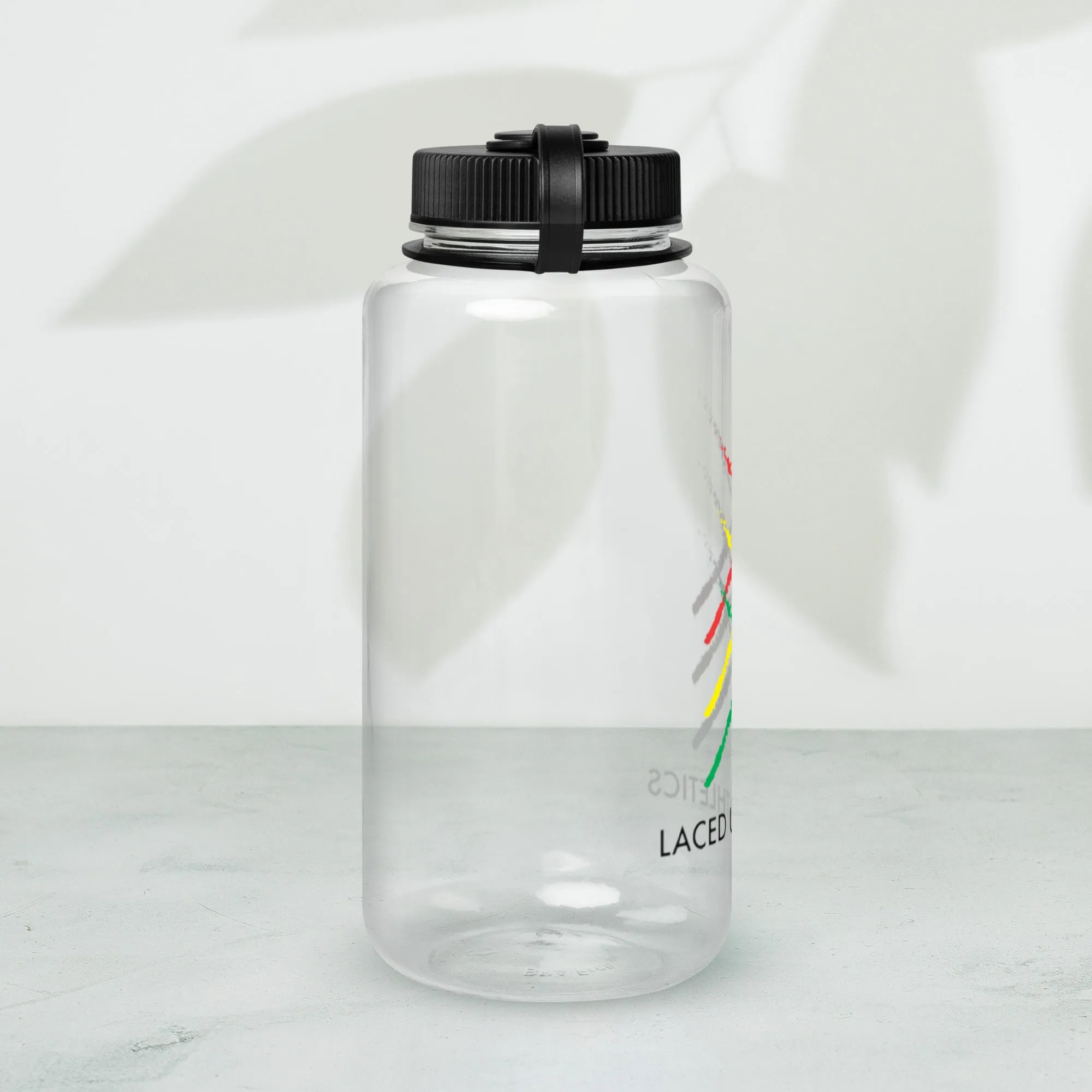 Classic Laced Up Athletics Wide mouth plastic water bottle