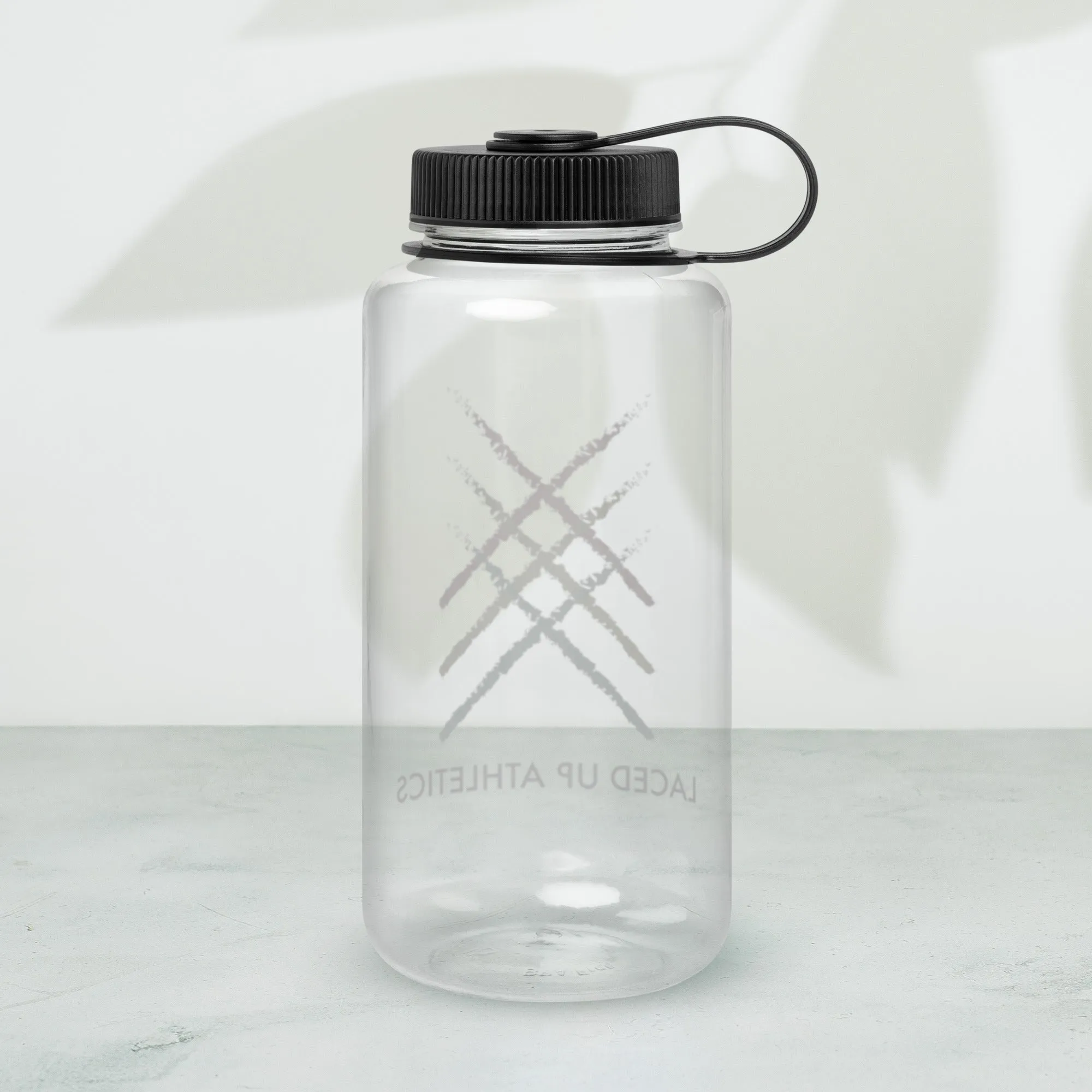 Classic Laced Up Athletics Wide mouth plastic water bottle