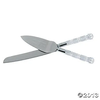 Clear Handle Serving Set 11" | 2 ct