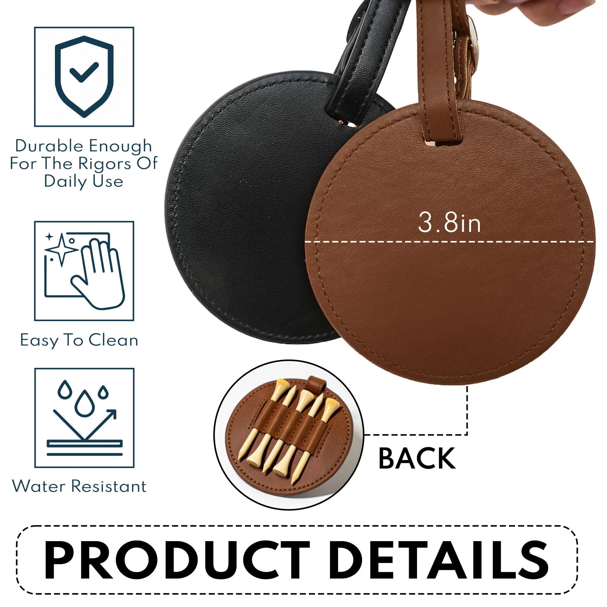 Congrats On Being My Husband - Personalized Leather Golf Bag Tag